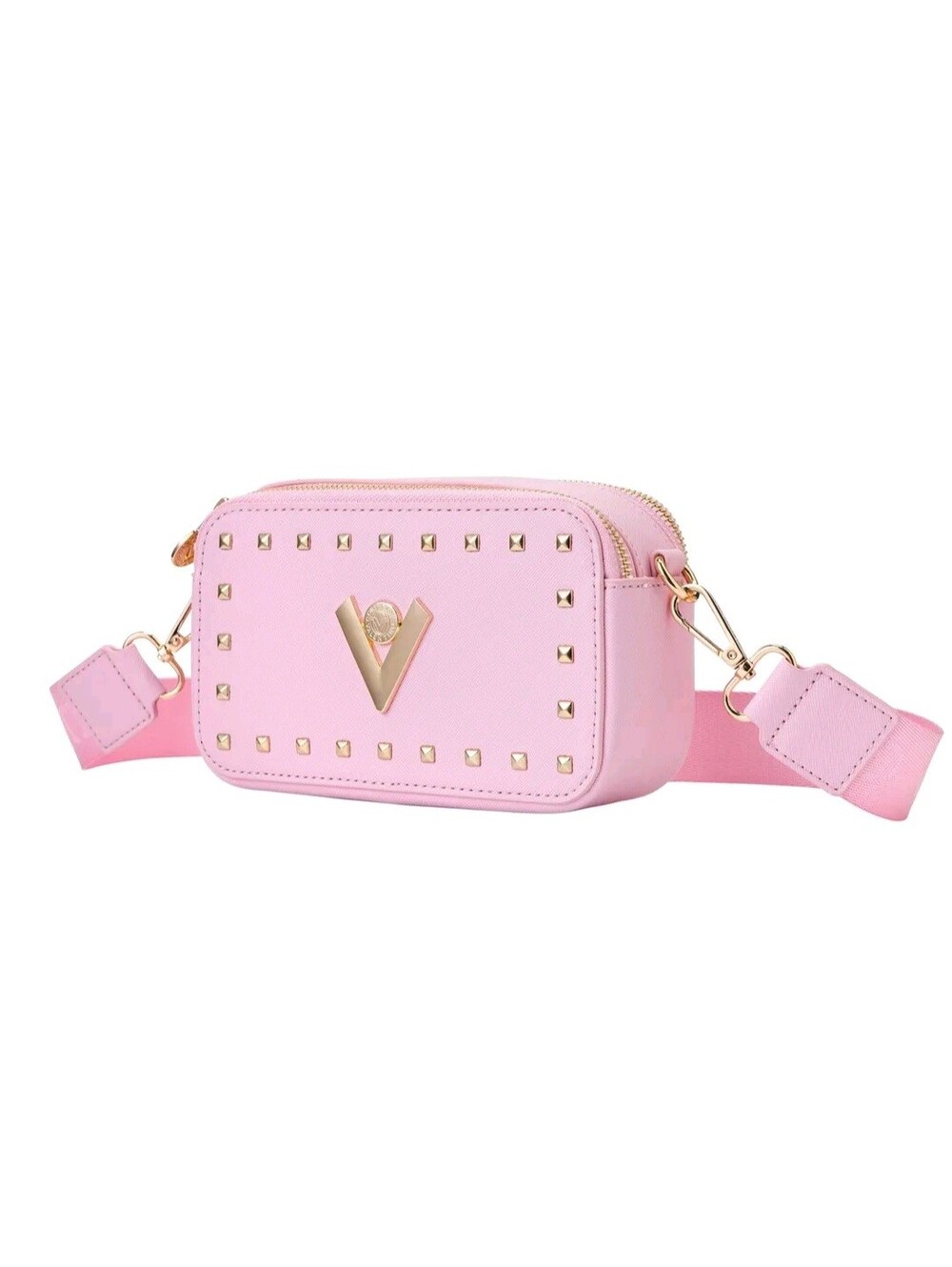 NWT Valentino Orlandi V-3003 Baby Pink Camera Crossbody Bag